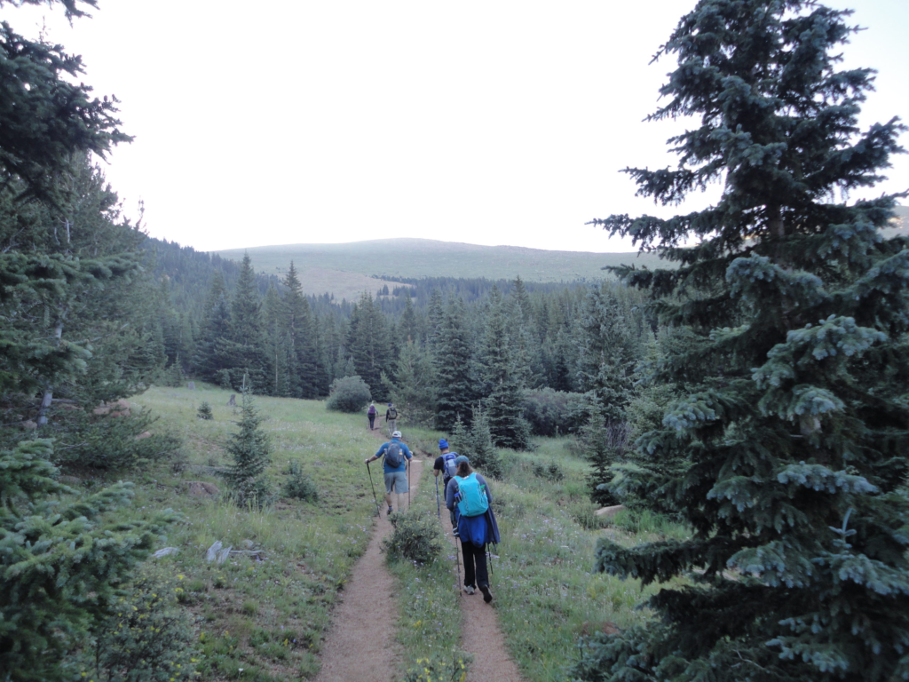 Hiking down