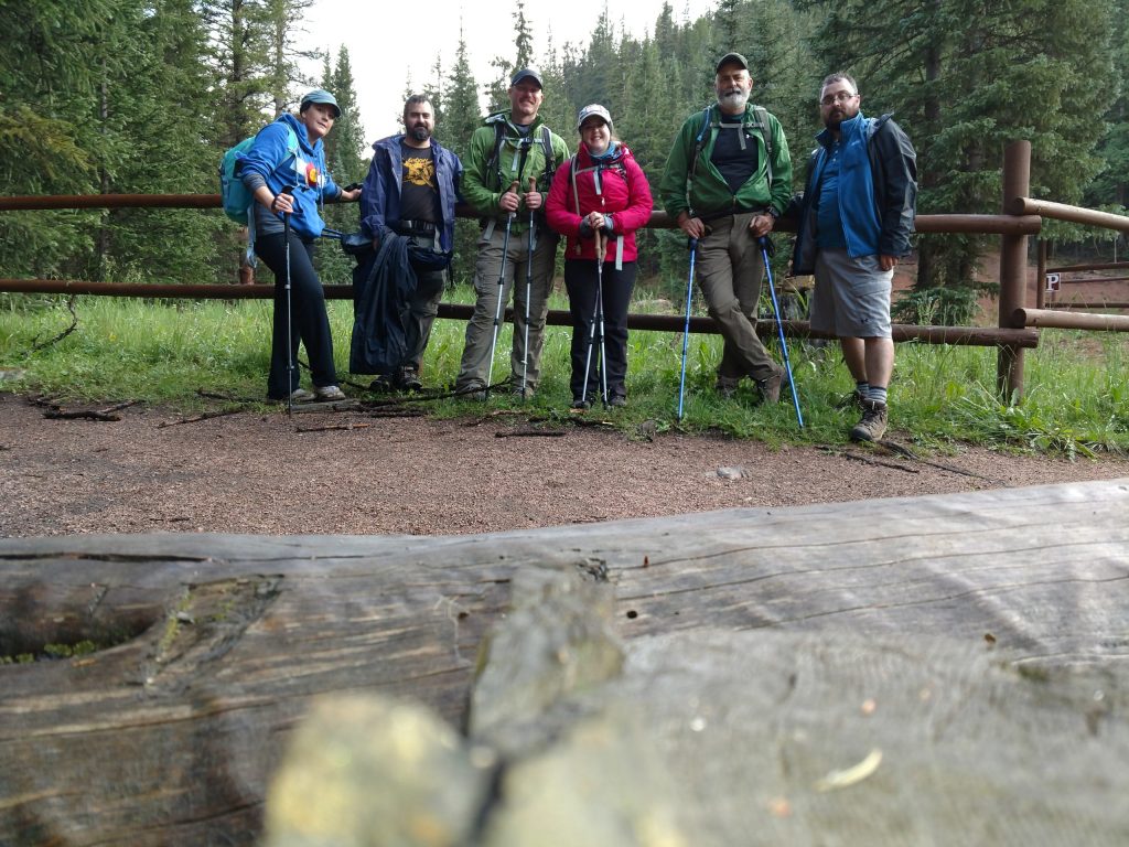 The new 14er hikers, all finished safe and mostly sound