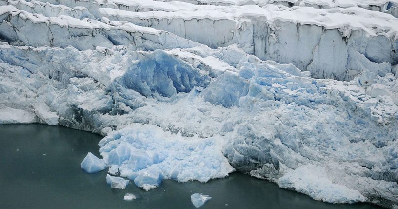 Columbia Glacier in Alaska; glaciers in Alaska are currently contributing the most of glaciers worldwide to sea level rise. David McNew / Getty Images
