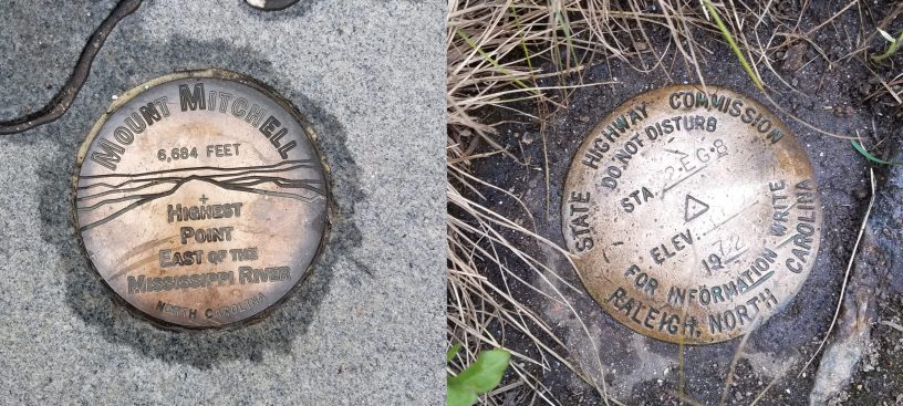 Mt Mitchell and Waterrock Knob benchmarks