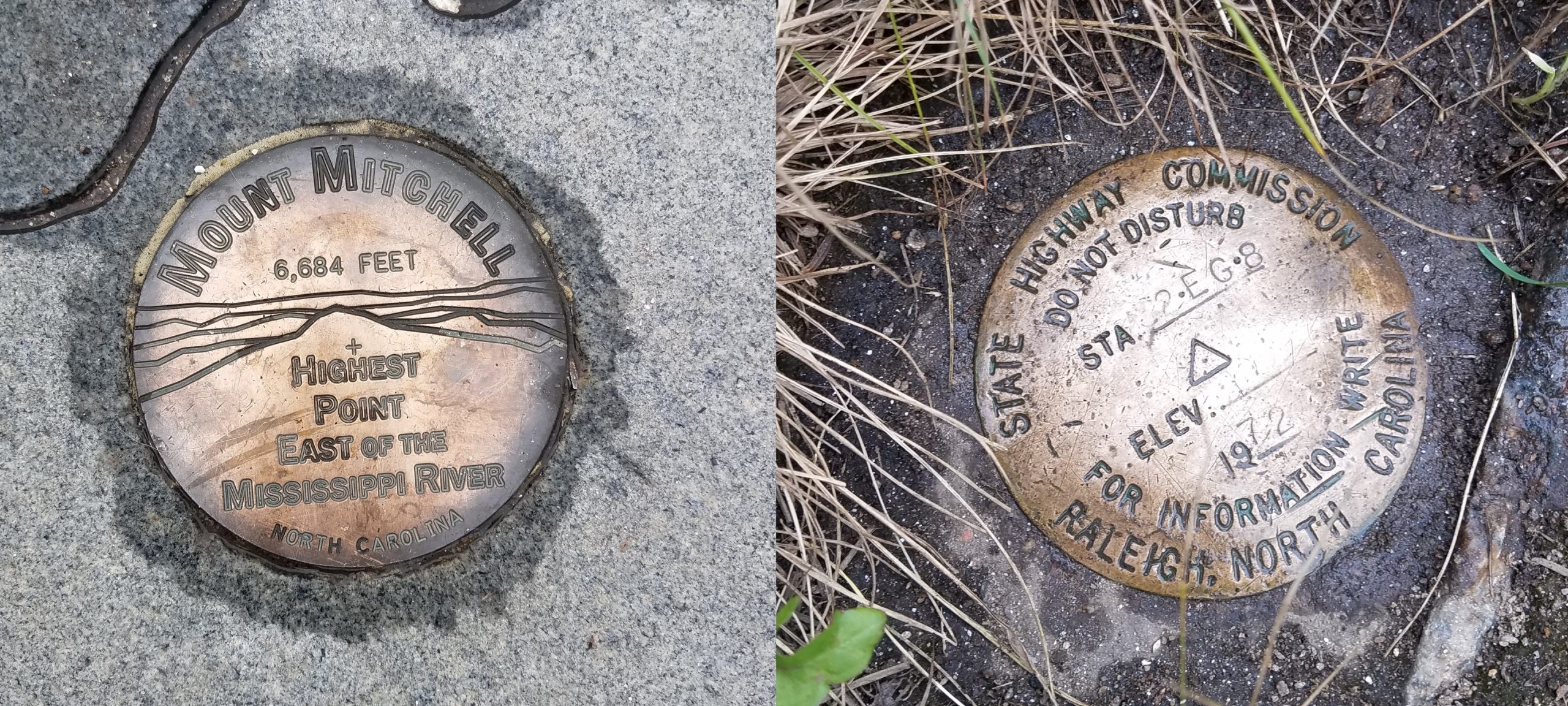 Mt Mitchell and Waterrock Knob benchmarks