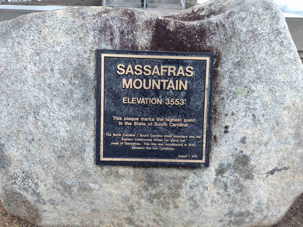 Sassafras Mountain Plaque